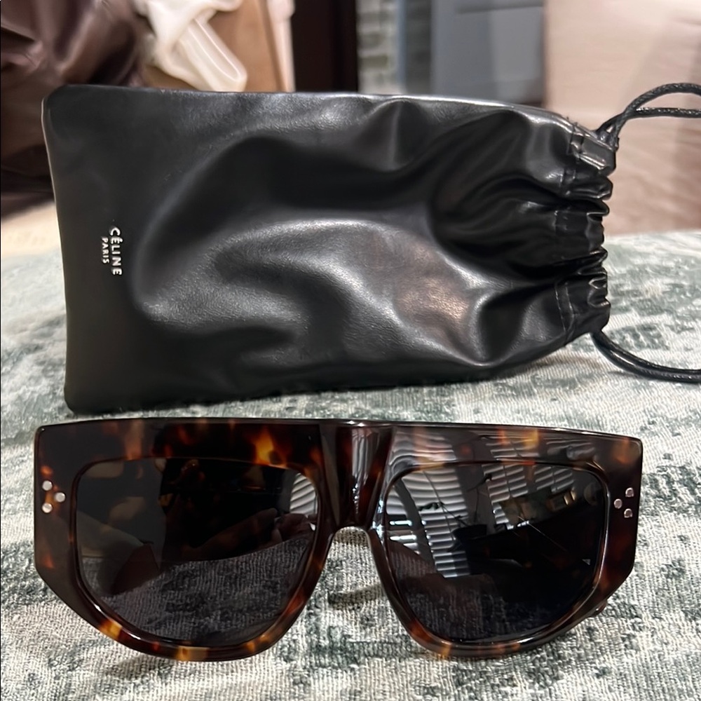 Celine Brown Tortoise Sunglasses with Black Pouch